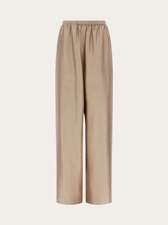 Ferragamo Women Silk trouser Brown