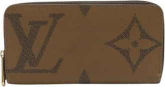 Louis Vuitton Pre-owned Wallets, female, Brown, Size: ONE SIZE Pre-owned Zippy Wallet Monogram Giant Reverse Long Wallet