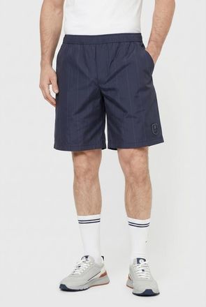 Brunello Cucinelli Blue Pinstripe Gym Shorts, Size Large