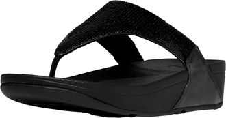 FitFlop FitFlop Lulu Sequin Toe-Post Sandals All Black JL5-090 Womens