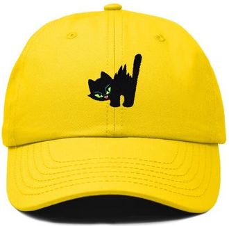 Dalix Blink Black Cat Dad Cap in Gold at Nordstrom