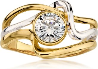 Ross-Simons Lab-Grown Diamond Ring in Sterling Silver and 18kt Gold Over Sterling