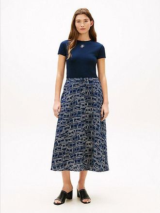 Tommy Hilfiger Pure Linen A-Line Midi Skirt