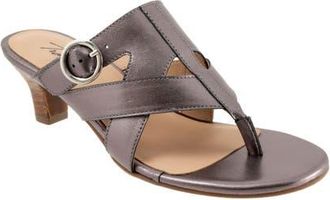 Trotters Nikki Kitten Heel Flip Flop in Pewter at Nordstrom, Size 8.5