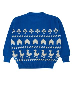 Bobo Choses Boys Farm Jacquard Jumper Blue Cotton Tute Tracksuits