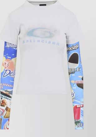 Balenciaga double layer short sleeve graphic tshirt crewneck