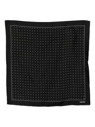 Tom Ford polka-dot pocket square - men - Silk - One Size - Black