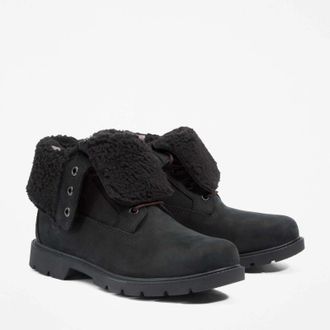 Timberland Linden Woods Boots Womens Black Fleece Waterproof Fold-Down DWA3565