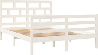 vidaXL Vidaxl - 3101284 Bed Frame without Mattress White Solid Wood 140x200 cm (810431+814195)