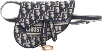 Dior 2010s Saddle belt bag - women - Canvas/Calf Leather - One Size - Blue
