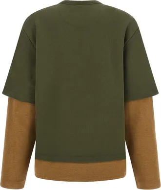 The Attico Bicolor Cotton Sweatshirt - Green