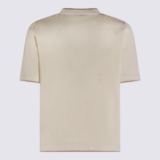 Eleventy Mens T-Shirts And Polos Bianco-Beige _100 % Co