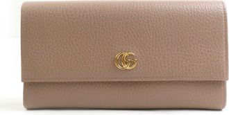 Gucci Beige Leather Long Wallet (Bi-Fold) (Pre-Owned)