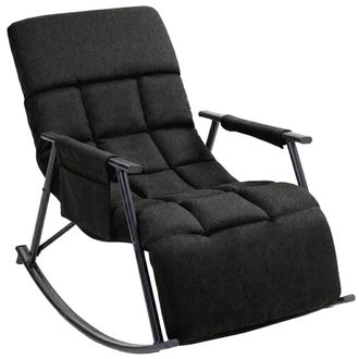 Clp Sillon Mecedor Elara Gris Oscuro Tela