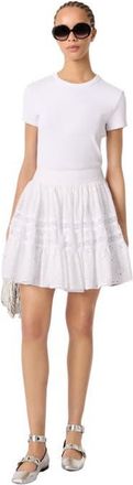 Maje Short embroidered skirt in White at Nordstrom, Size 36 Eu