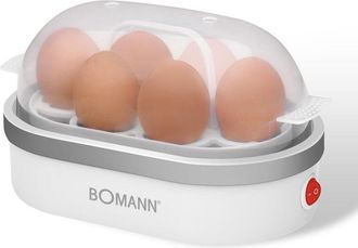 Bomann Cuociuova Bomann per un massimo di 6 uova con vassoio riscaldante con rivestimento antiaderente con cicalino cuociuova elettrico incl. portauova e
