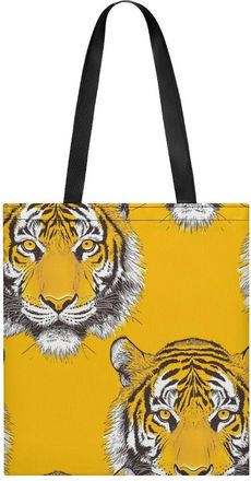 Generic Yellow Tigers Womens Tote Casual Shopping Bag Lightweight Shoulder Bags Hobos Handbag for Work Travel Daily 35x40cm