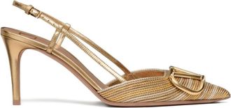 Valentino Garavani Golden Logo Slingback Pumps