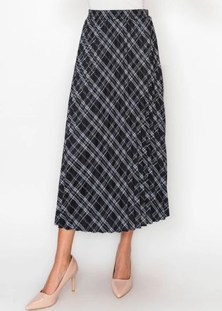 YAL New York Black Plaid Pleated Skirt