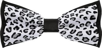 Generic Leopard Print Bow Ties for Men Adjustable Pre-Tied Fun Pattern Bowties for Wedding Party