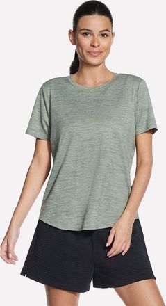 Skechers Funktionsshirt SKECHERS Womens Tshirt, Damen, Gr. XXL (50/52), grau, Jersey, Obermaterial: 91% Polyester, 9% Elasthan, Rundhals, Shirts Funktionsshirt