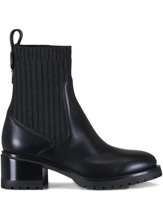 Santoni ribbed buckle boots - Nero