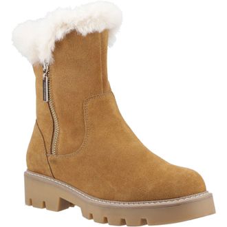 Hush Puppies Ambre Dames Suède Tan Winter Laarzen Tot Halverwege De Kuit
