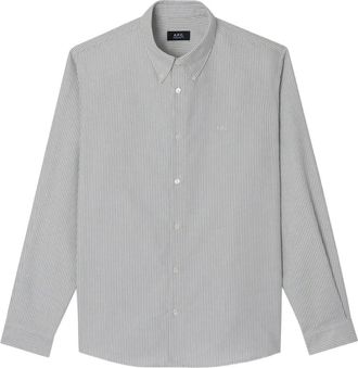 A.P.C. Camicia a righe a maniche lunghe - Grigio