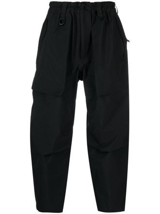 Yohji Yamamoto Graphic Hard Shell straight trousers - men - Recycled Polyamide/Polyamide/Polytetrafluoroethylene (PTFE)/Recycled Polyamide - S - Black