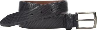 Johnston & Murphy Diagonal Etched Leather Belt in Ash at Nordstrom, Size 32