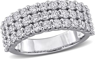 Mimi & Max Created Forever 1 3/4ct TW Lab-Grown Diamond Triple Row Ring Sterling Silver