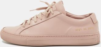 Common Projects Pink Leather Achilles Low Top Sneakers