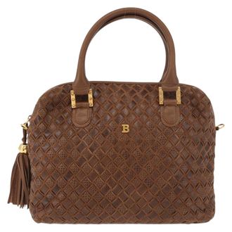 Bally Vintage Leather Brown Leather Handbag (Pre-Owned)