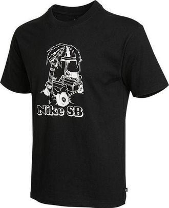 Nike SB Skateboard Sports Printing Loose Knit Short Sleeve Black DD1309-010
