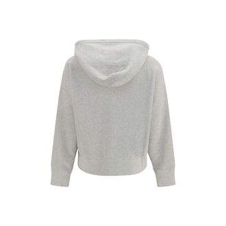 Prada Cotton Fleece with Jewel Brooch Hoodie - Gray