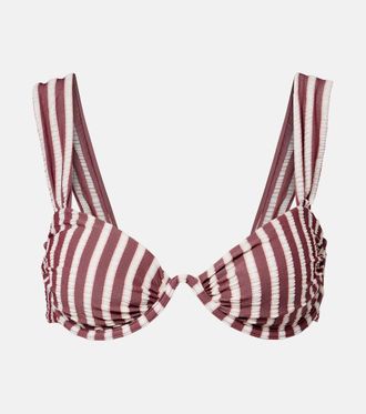 SIMKHAI Anniston striped bikini top