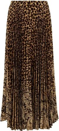 Etro Plissirok - Dames - Midirokken - Bruin - M - Polyester - Rokken