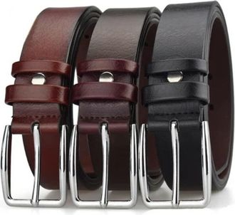 Generic Mens Italian Real Leather Belt Trouser Jeans Buckle Belts Brown Black Tan Belts (42, Dark Brown)