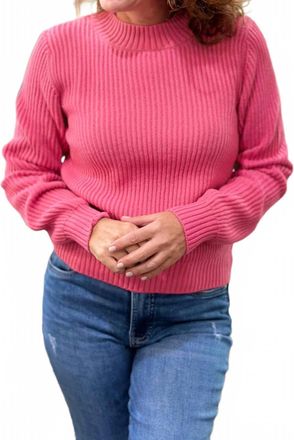 Michael Stars Popover Long Sleeve Sweater In Flamingo