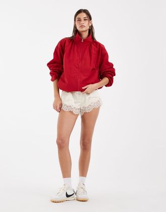 Asos Giacca sportiva oversize rossa con fondo a palloncino-Rosso