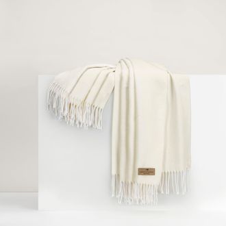Lands Downunder Italian Herringbone Throw in Ecru at Nordstrom