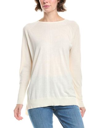 Fort&eacute; Cashmere Easy High-Low Silk & Cashmere-Blend Sweater