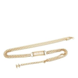 Chanel Pre-owned Vintage Chain Belt - female - Chanel Vintage - Vintage Belts - Yellow - ONE SIZE - Pre-owned