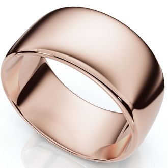 Pompeii3 10mm Dome High Polished Wedding Band 10k Rose Gold