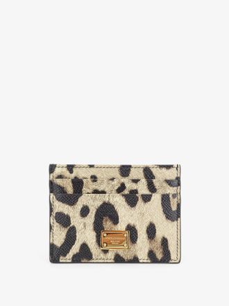 Dolce & Gabbana Portacarte in pelle martellata con stampa animalier - DOLCE & GABBANA - gender_Woman