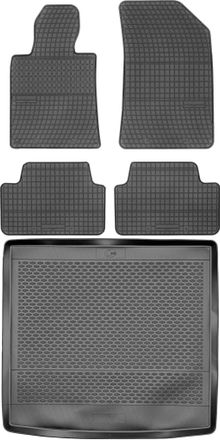OEM Juego De Alfombrillas De Goma Para Peugeot 508 I Sw / Kombi De 2011 A 2018: Alfombrilla Para Coche + Alfombrilla Para Maletero
