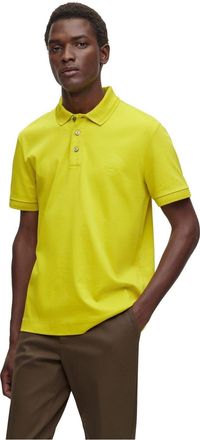 HUGO BOSS Mens Collared Neck Short Sleeve Regular Fit Shirt in Green - Size Small