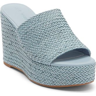Steve Madden Cassi Platform Wedge Slide Sandal in Blue at Nordstrom, Size 5.5