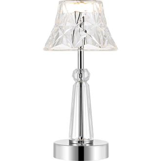 Jonathan Y Designs Madelyn Bohemian Classic Acrylic Rechargeable Integrated Portable LED Table Lamp in Clear/chrome at Nordstrom