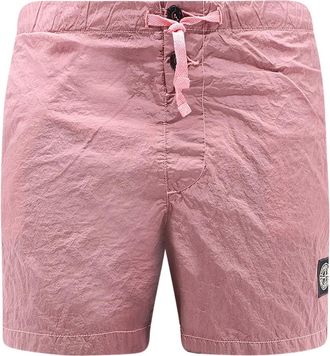 Stone Island Zwembroek met trekkoord en logopatch - Roze